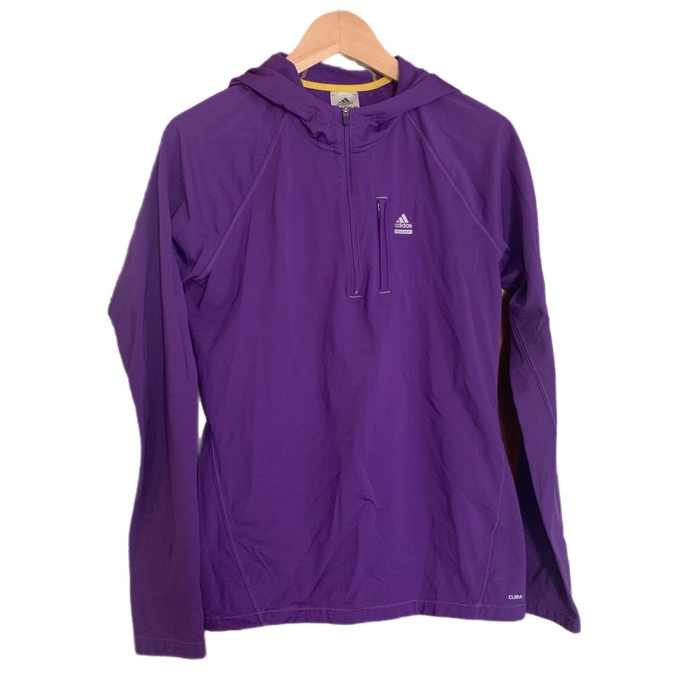 ADIDAS: TECHFIT, CLIMALITE, PURPLE HOODIE, SIZE L